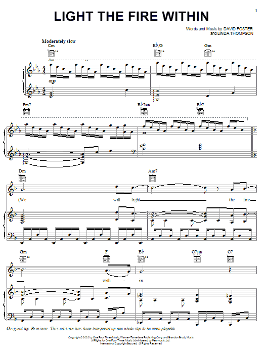 Learn to play LeAnn Rimes Light The Fire Within sheet music for Piano, Vocal & Guitar Chords (Right-Hand Melody) in minutes. Price: 7.8900$ LeAnn Rimes Light The Fire Within sheet music notes and chords arranged for Piano, Vocal & Guitar Chords (Right-Hand Melody)