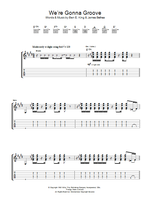 Led Zeppelin We're Gonna Groove sheet music notes and chords arranged for Guitar Tab