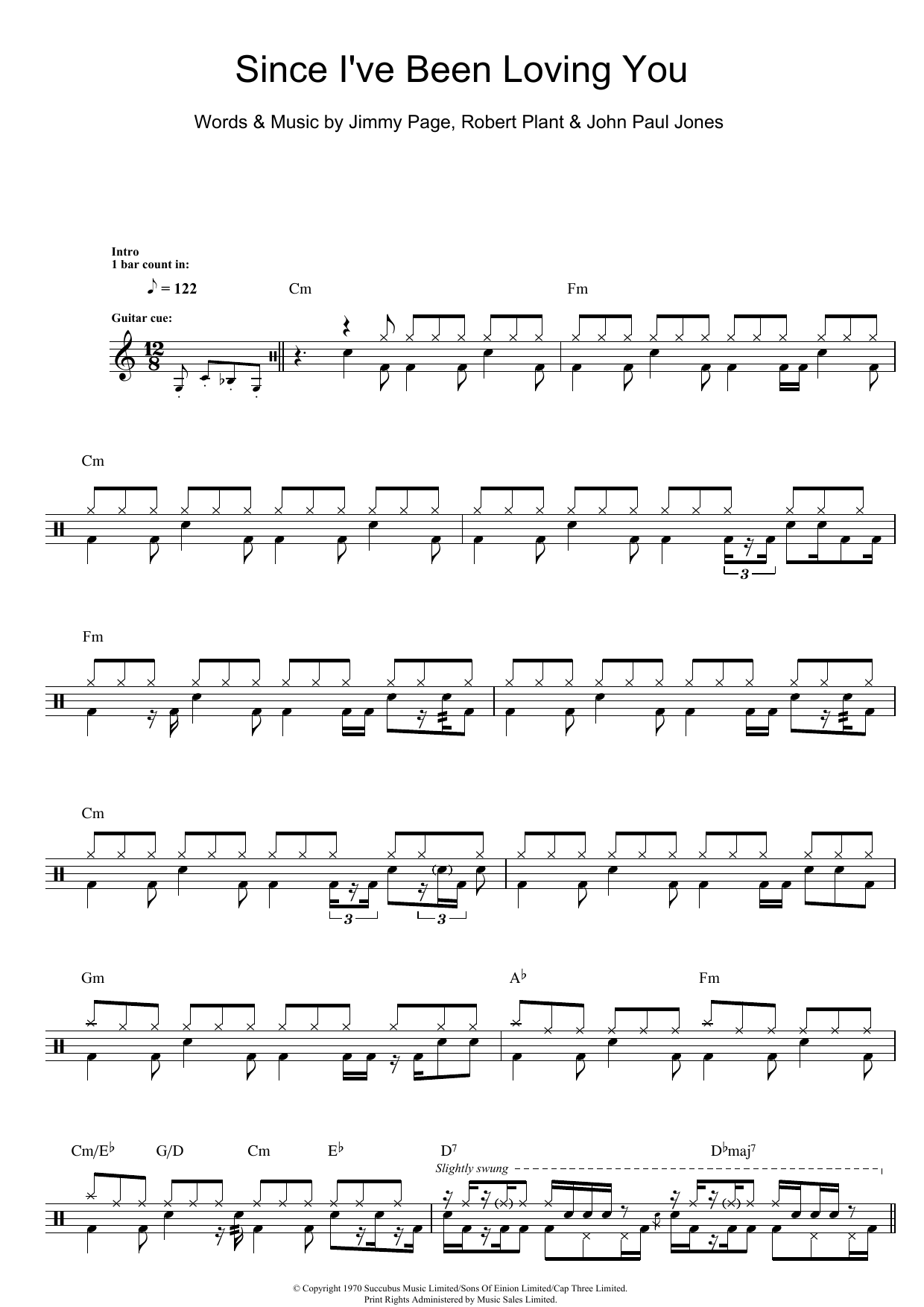 Led Zeppelin Since I've Been Loving You sheet music notes and chords. Download Printable PDF.