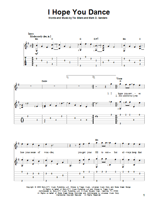 Lee Ann Womack with Sons of the Desert I Hope You Dance sheet music notes and chords. Download Printable PDF.