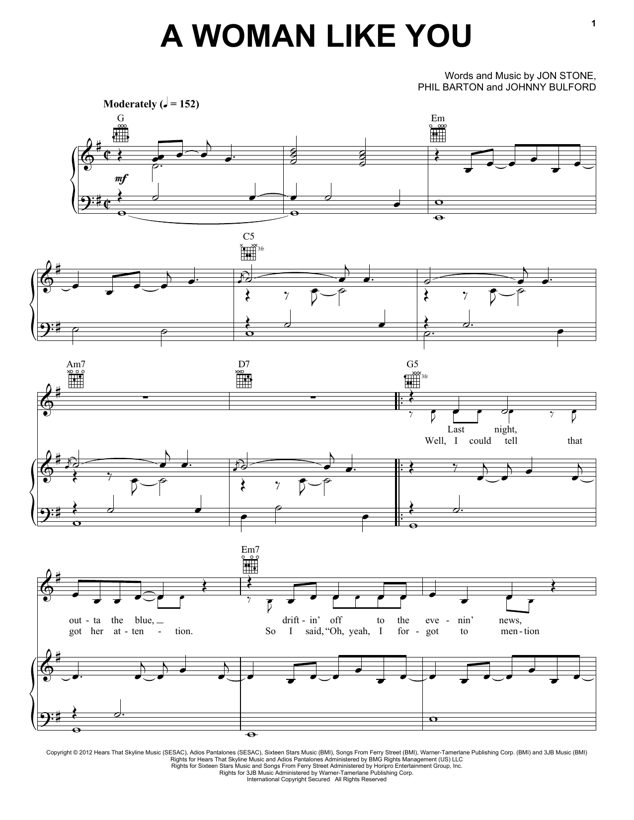 Lee Brice A Woman Like You sheet music notes and chords. Download Printable PDF.