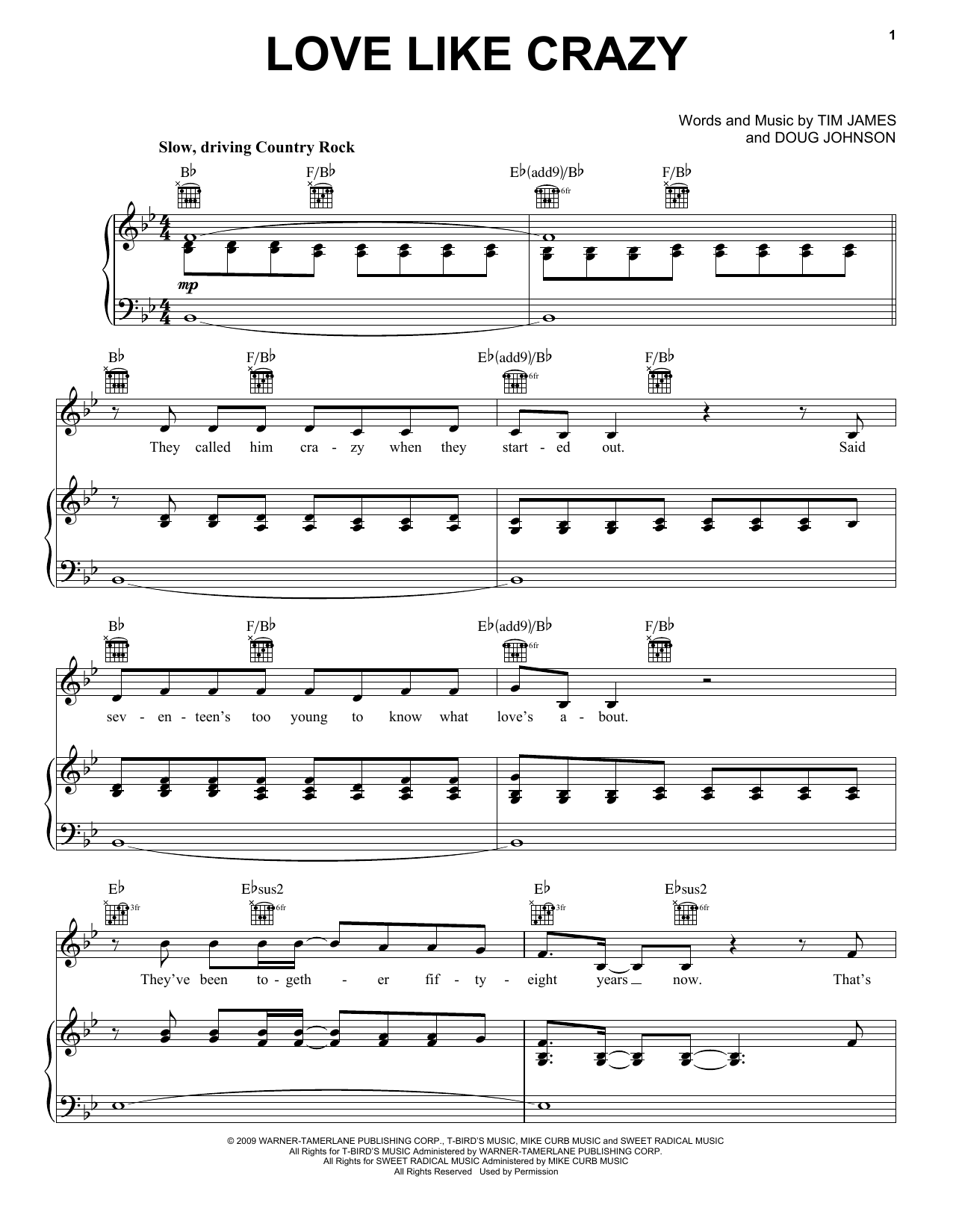 Learn to play Lee Brice Love Like Crazy sheet music for Piano, Vocal & Guitar Chords (Right-Hand Melody) in minutes. Price: 7.8900$ Lee Brice Love Like Crazy sheet music notes and chords arranged for Piano, Vocal & Guitar Chords (Right-Hand Melody)