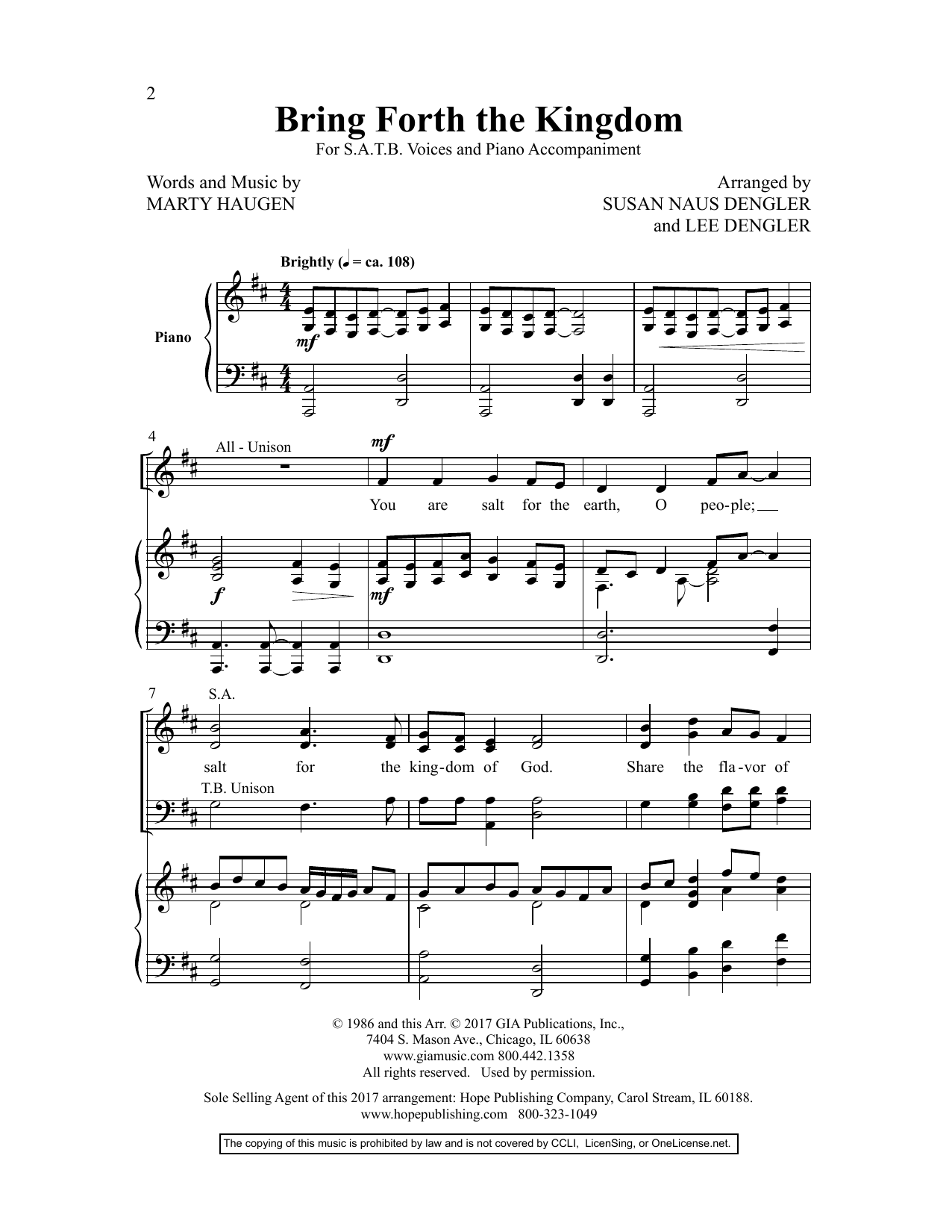 Lee Dengler Bring Forth The Kingdom sheet music notes and chords. Download Printable PDF.