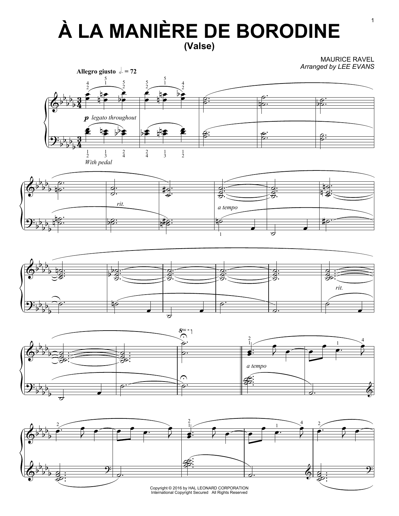 Learn to play Lee Evans La Manire De Borodine (Valse) sheet music for Piano Solo in minutes. Price: 7.8900$ Lee Evans La Manire De Borodine (Valse) sheet music notes and chords arranged for Piano Solo