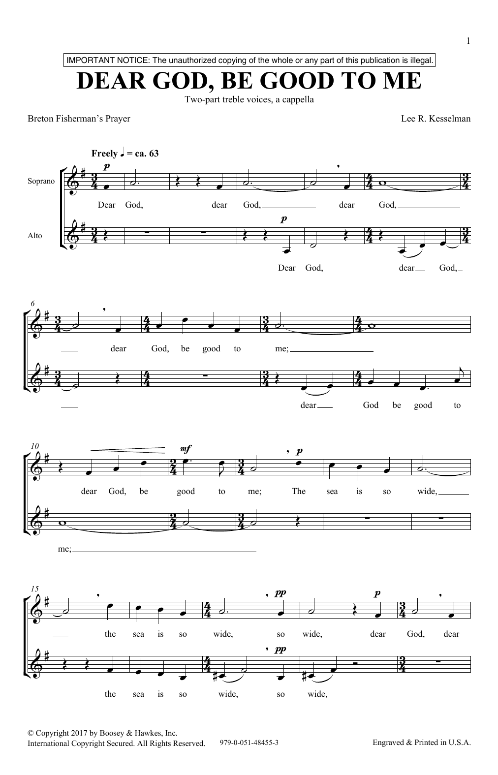 Learn to play Lee Kesselman Dear God, Be Good To Me sheet music for 2-Part Choir in minutes. Price: 3.9900$ Lee Kesselman Dear God, Be Good To Me sheet music notes and chords arranged for 2-Part Choir