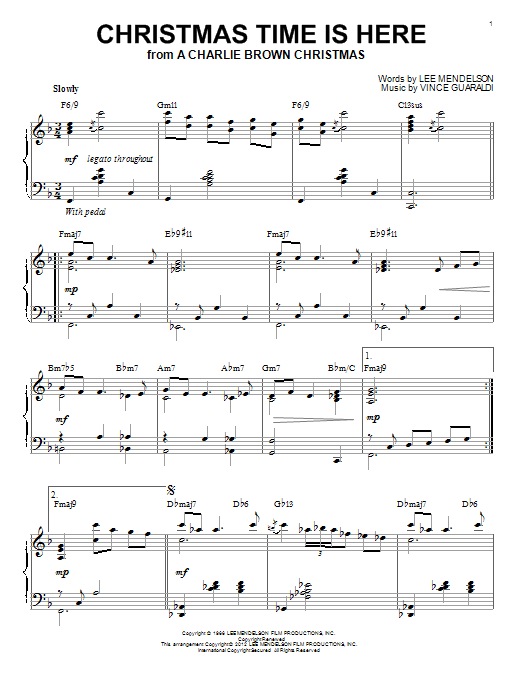 Lee Mendelson Christmas Time Is Here [Jazz version] (arr. Brent Edstrom) sheet music notes and chords. Download Printable PDF.