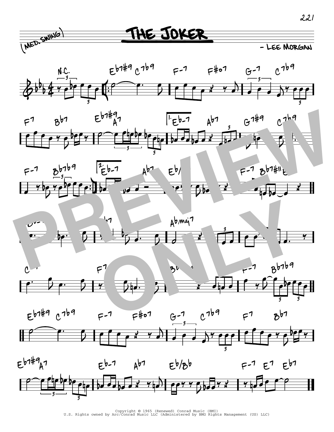 Learn to play Lee Morgan The Joker sheet music for Real Book – Melody & Chords in minutes. Price: 5.9900$ Lee Morgan The Joker sheet music notes and chords arranged for Real Book – Melody & Chords