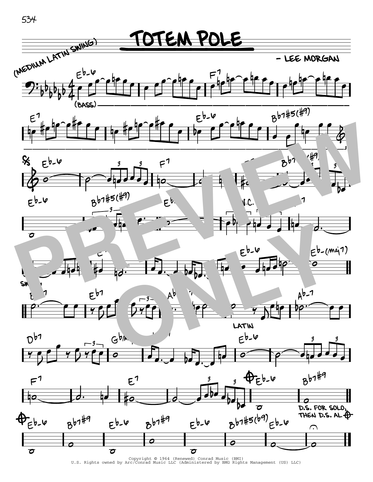 Learn to play Lee Morgan Totem Pole sheet music for Real Book – Melody & Chords in minutes. Price: 5.9900$ Lee Morgan Totem Pole sheet music notes and chords arranged for Real Book – Melody & Chords