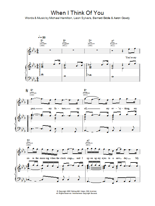 Learn to play Lee Ryan When I Think Of You sheet music for Piano, Vocal & Guitar Chords in minutes. Price: 7.8900$ Lee Ryan When I Think Of You sheet music notes and chords arranged for Piano, Vocal & Guitar Chords