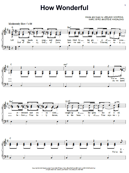 Leeland How Wonderful sheet music notes and chords. Download Printable PDF.