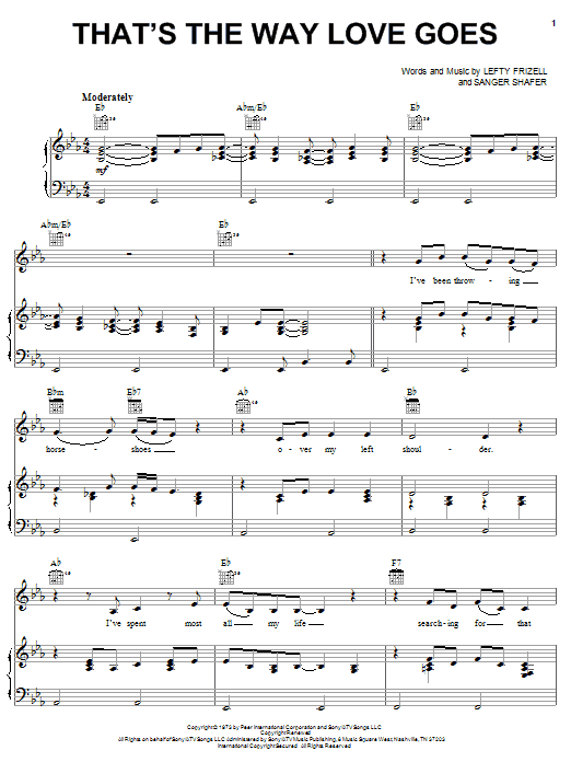 Lefty Frizell That's The Way Love Goes sheet music notes and chords. Download Printable PDF.