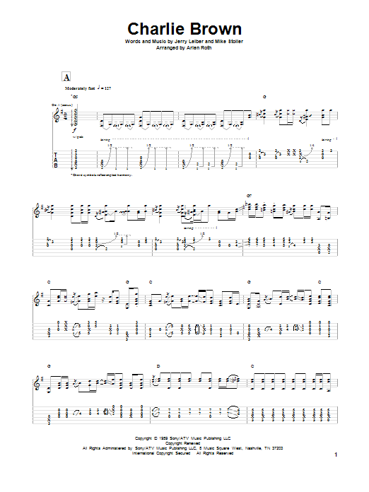 Leiber And Stoller Charlie Brown sheet music notes and chords arranged for Solo Guitar