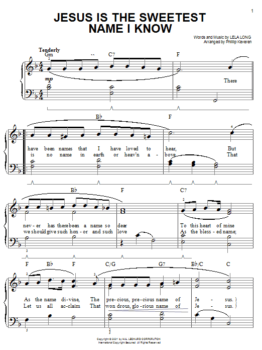 Lela Long Jesus Is The Sweetest Name I Know sheet music notes and chords. Download Printable PDF.