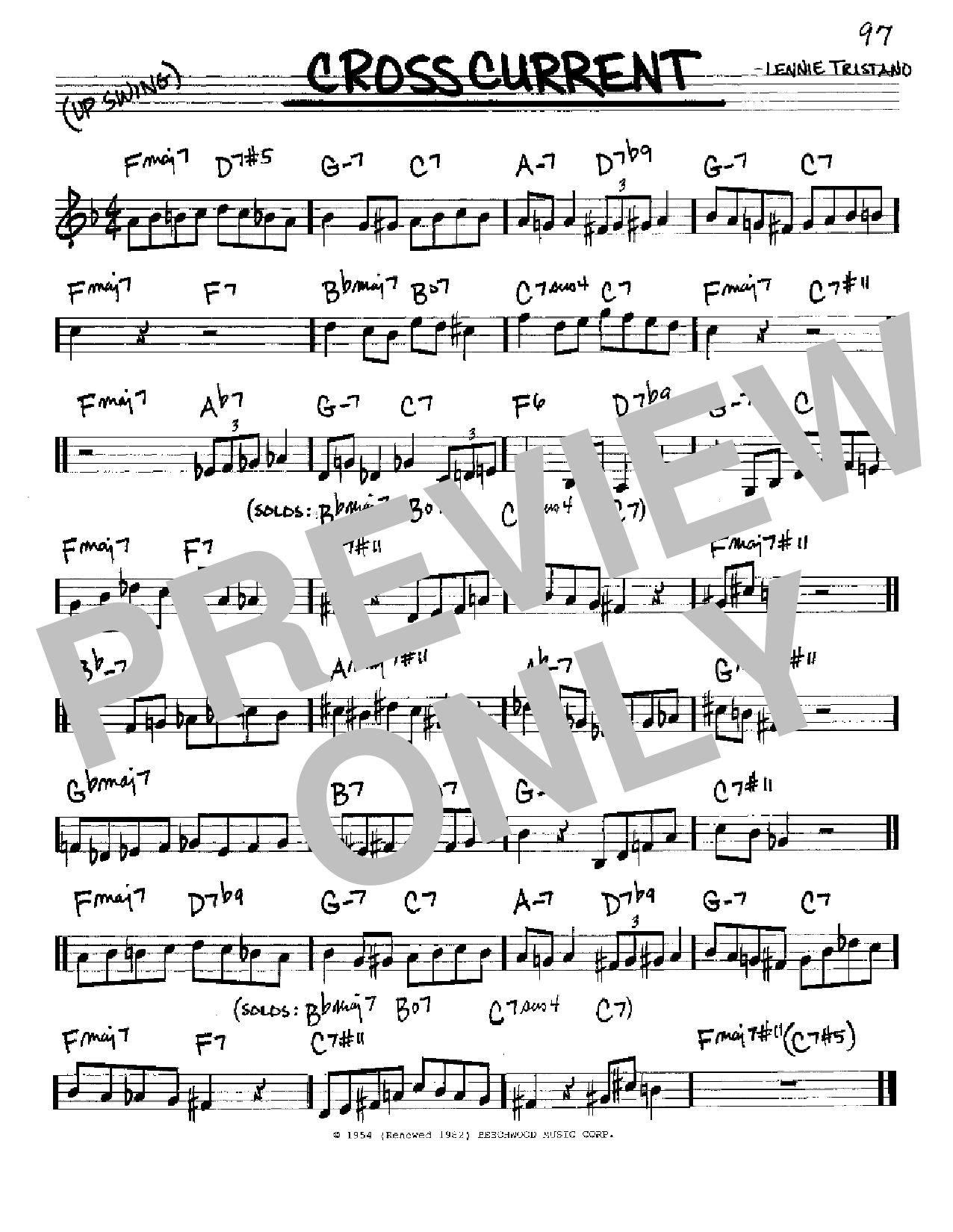 Learn to play Lennie Tristano Crosscurrent sheet music for Real Book – Melody & Chords – Bass Clef Instruments in minutes. Price: 5.9900$ Lennie Tristano Crosscurrent sheet music notes and chords arranged for Real Book – Melody & Chords – Bass Clef Instruments