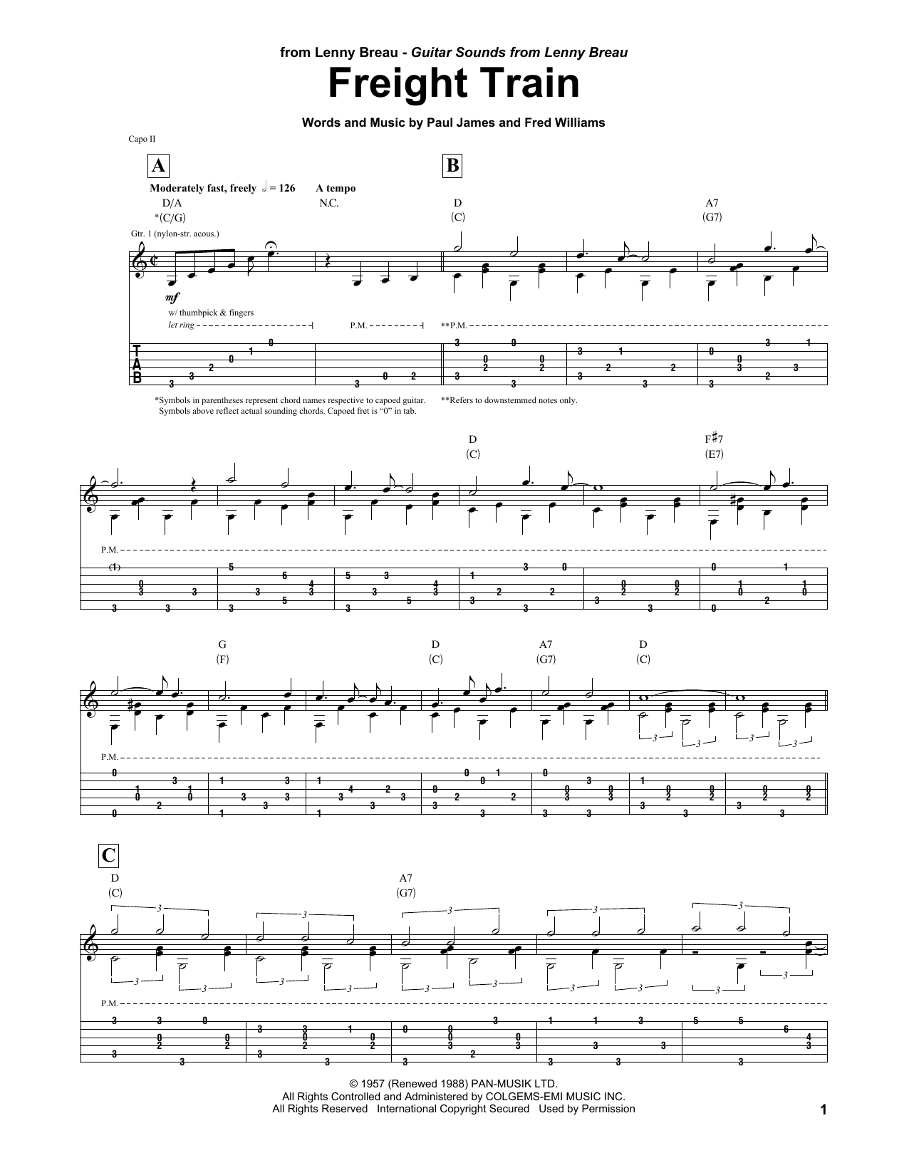 Learn to play Lenny Breau Freight Train sheet music for Guitar Tab in minutes. Price: 7.8900$ Lenny Breau Freight Train sheet music notes and chords arranged for Guitar Tab