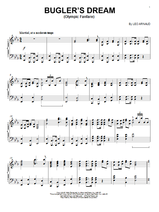 Leo Arnaud Bugler's Dream (Olympic Fanfare) sheet music notes and chords. Download Printable PDF.