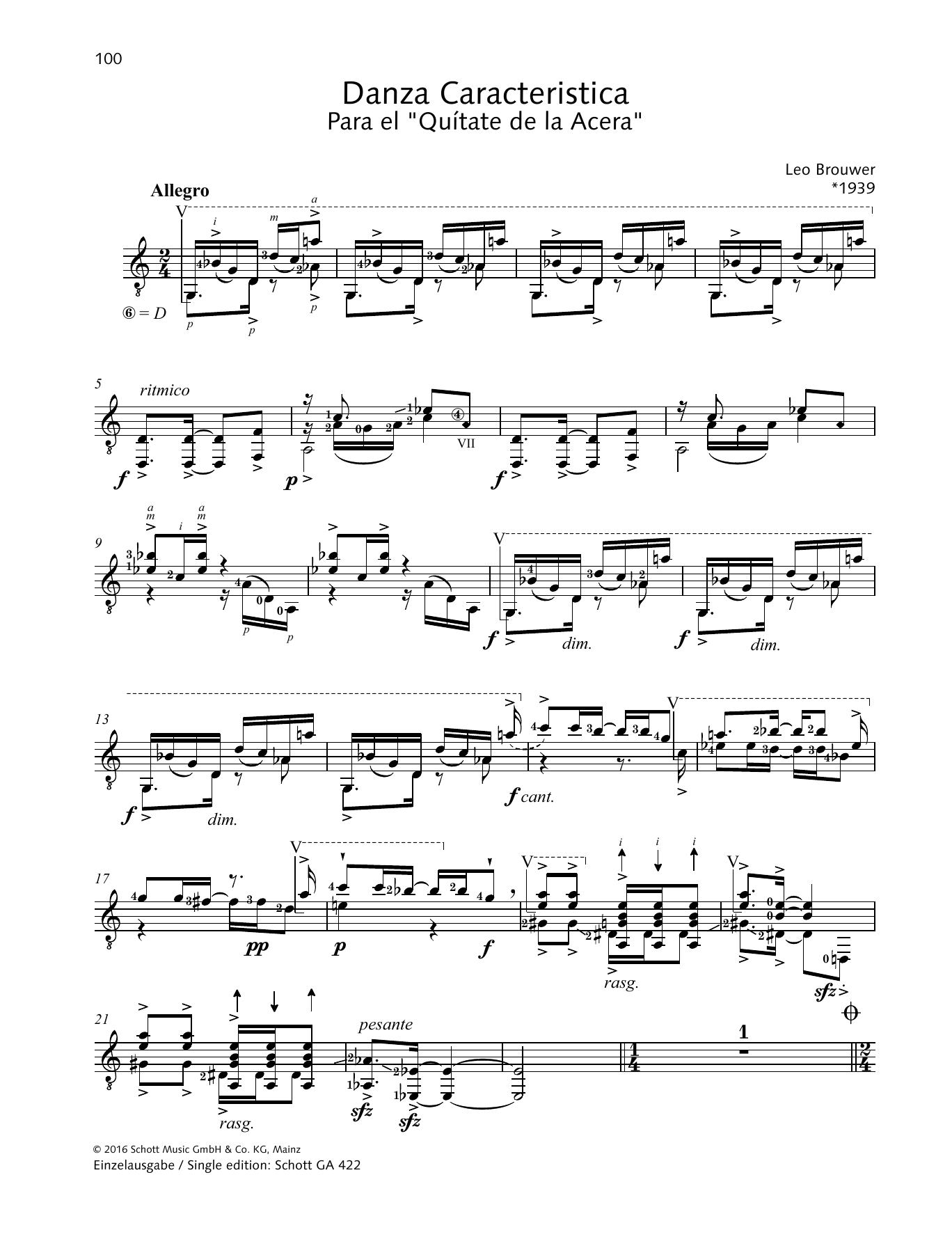 Learn to play Leo Brouwer Danza Caracteristica sheet music for Solo Guitar in minutes. Price: 6.9900$ Leo Brouwer Danza Caracteristica sheet music notes and chords arranged for Solo Guitar