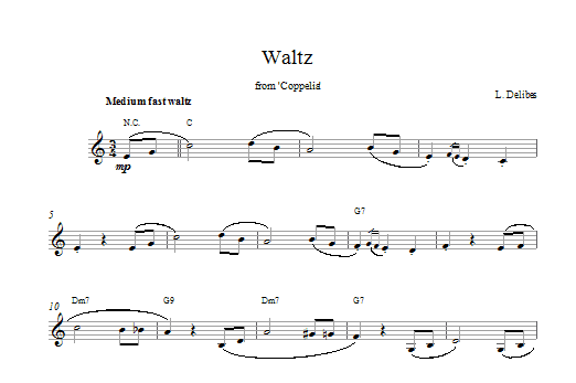 Leo Délibes Coppelia Waltz sheet music notes and chords. Download Printable PDF.