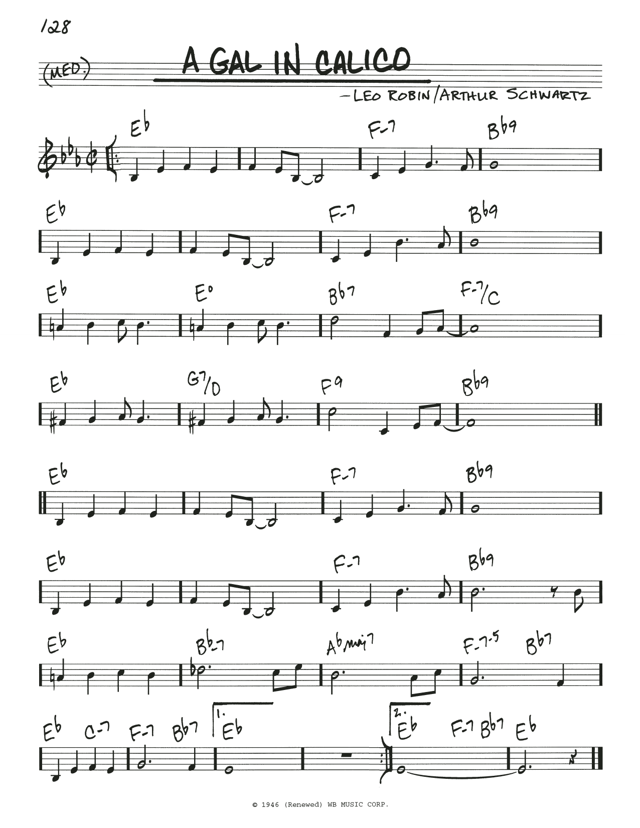 Learn to play Leo Robin A Gal In Calico sheet music for Real Book – Melody & Chords in minutes. Price: 5.9900$ Leo Robin A Gal In Calico sheet music notes and chords arranged for Real Book – Melody & Chords