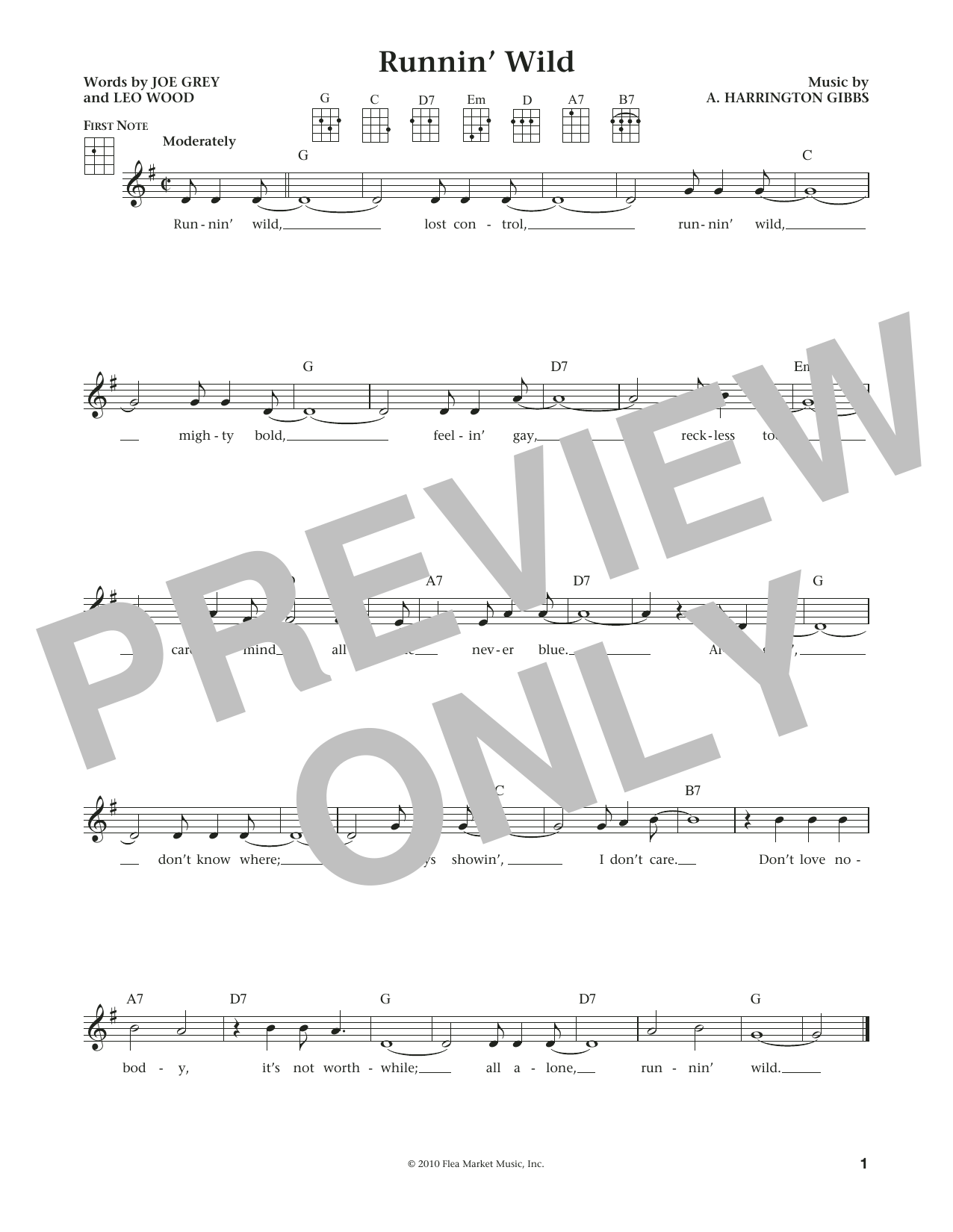 Learn to play Leo Woods Runnin' Wild (from The Daily Ukulele) (arr. Liz and Jim Beloff) sheet music for Ukulele in minutes. Price: 5.9900$ Leo Woods Runnin' Wild (from The Daily Ukulele) (arr. Liz and Jim Beloff) sheet music notes and chords arranged for Ukulele