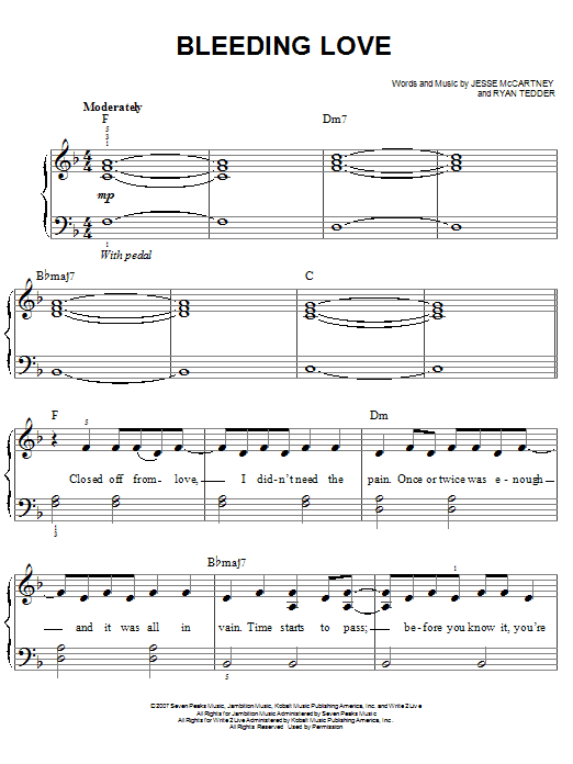 Leona Lewis Bleeding Love sheet music notes and chords. Download Printable PDF.