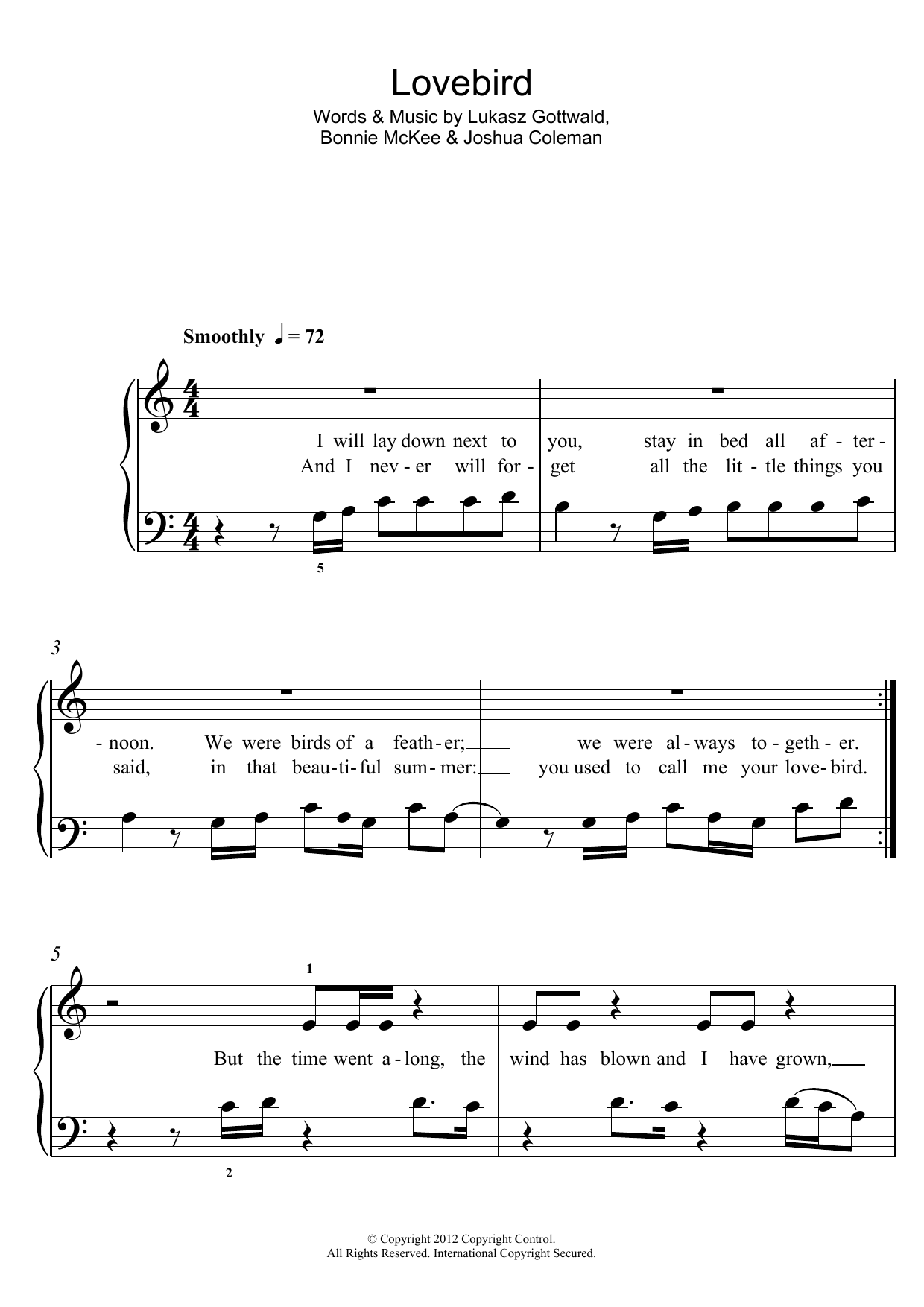 Leona Lewis Lovebird sheet music notes and chords. Download Printable PDF.