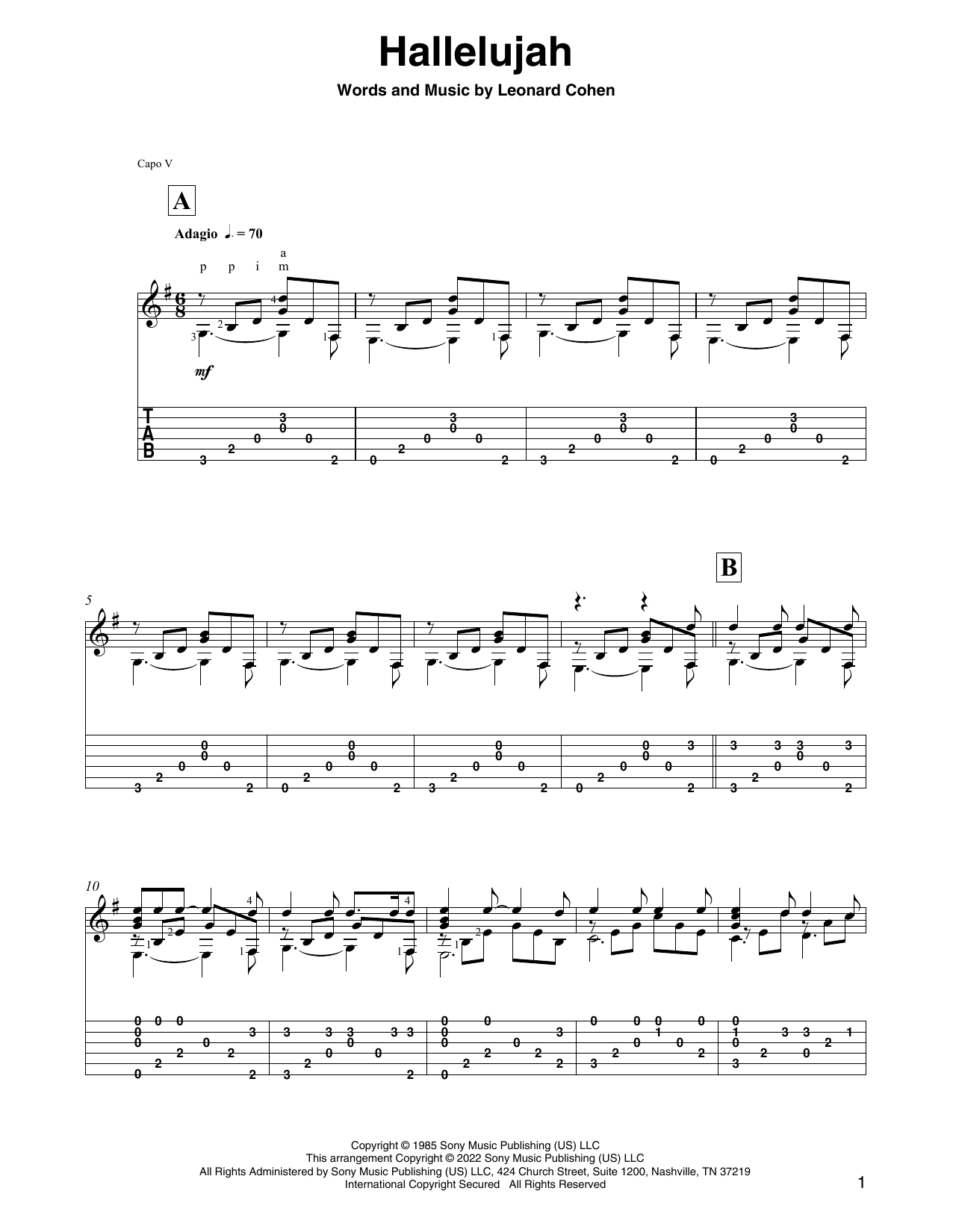 Leonard Cohen Hallelujah (arr. David Jaggs) sheet music notes and chords. Download Printable PDF.