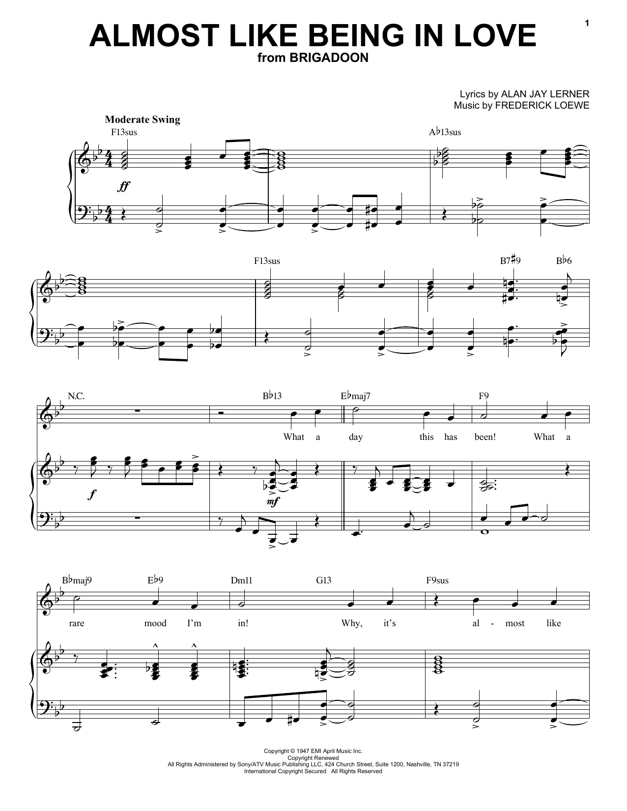 Lerner & Loewe Almost Like Being In Love [Jazz version] (arr. Brent Edstrom) sheet music notes and chords. Download Printable PDF.