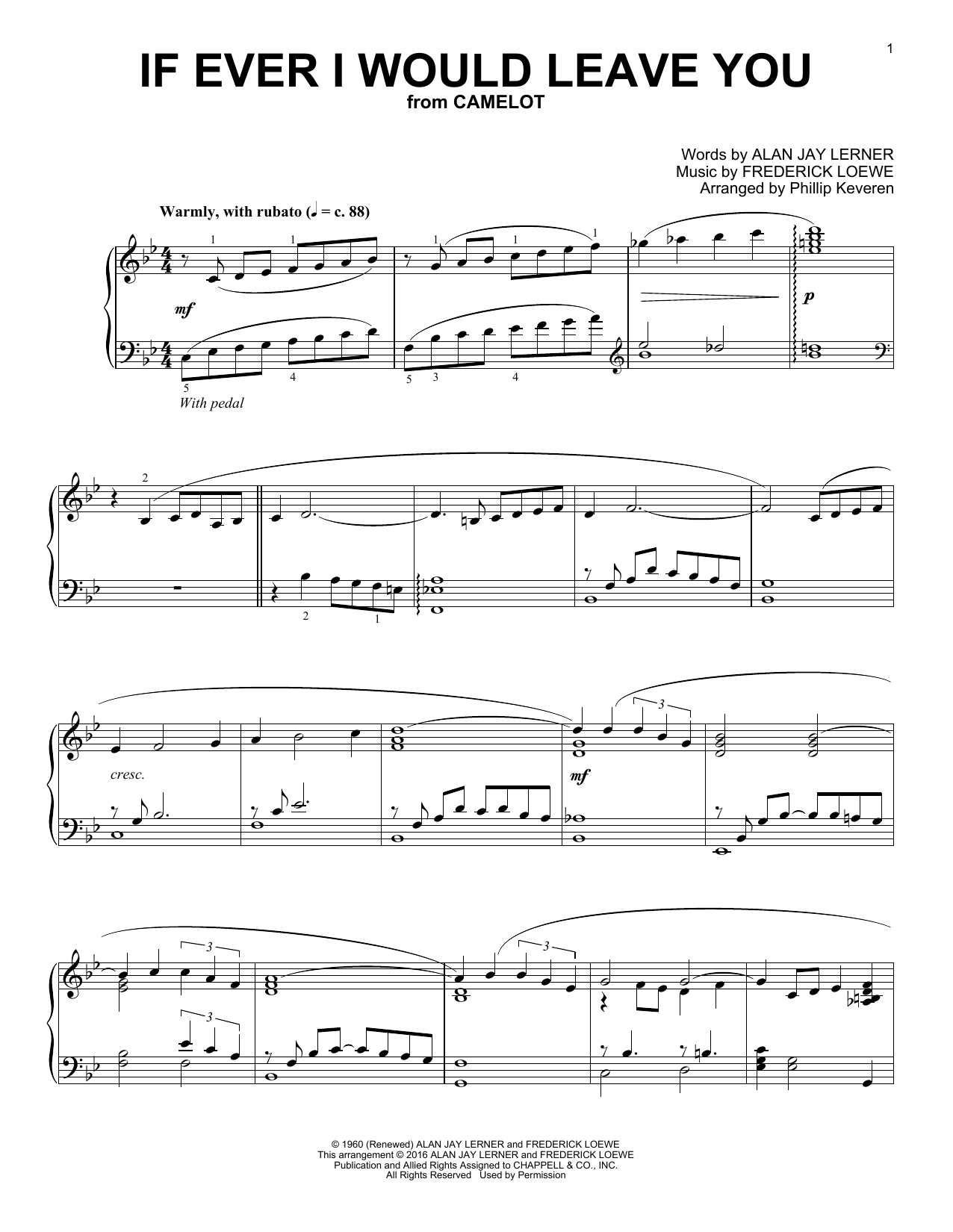 Learn to play Phillip Keveren If Ever I Would Leave You sheet music for Piano Solo in minutes. Price: 7.8900$ Phillip Keveren If Ever I Would Leave You sheet music notes and chords arranged for Piano Solo