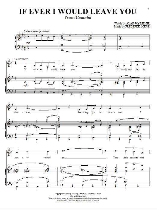 Lerner & Loewe If Ever I Would Leave You sheet music notes and chords. Download Printable PDF.