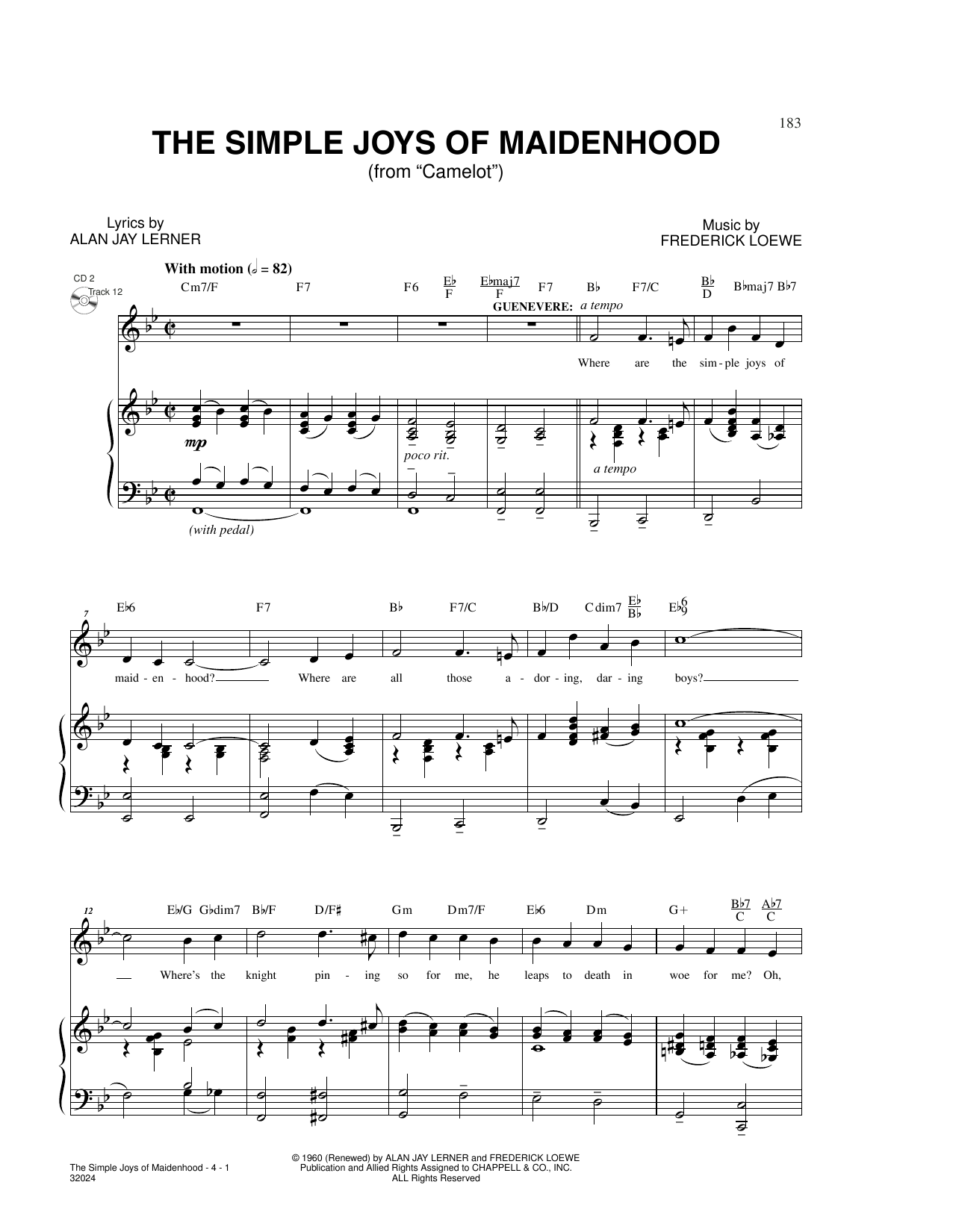 Lerner & Loewe The Simple Joys Of Maidenhood (from Camelot) sheet music notes and chords. Download Printable PDF.