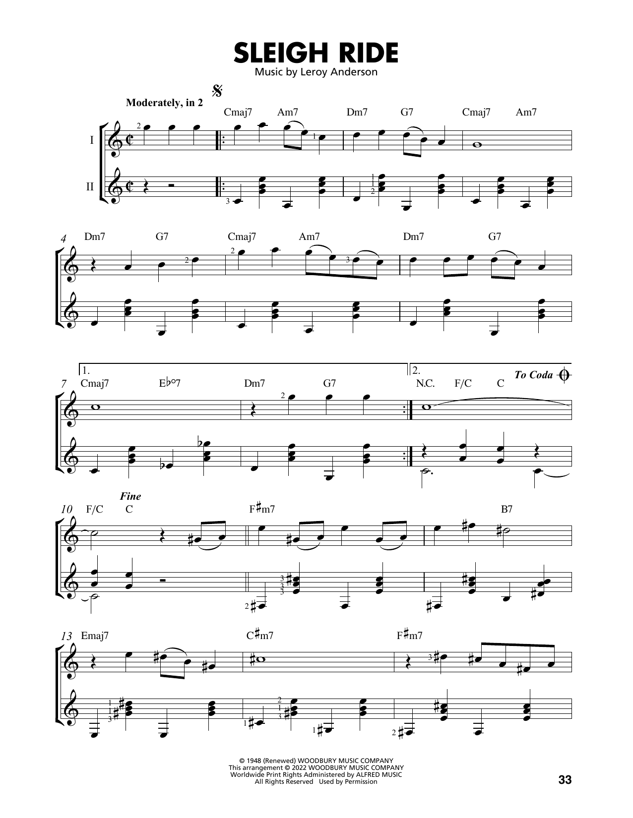 Leroy Anderson Sleigh Ride (arr. Mark Phillips) sheet music notes and chords. Download Printable PDF.