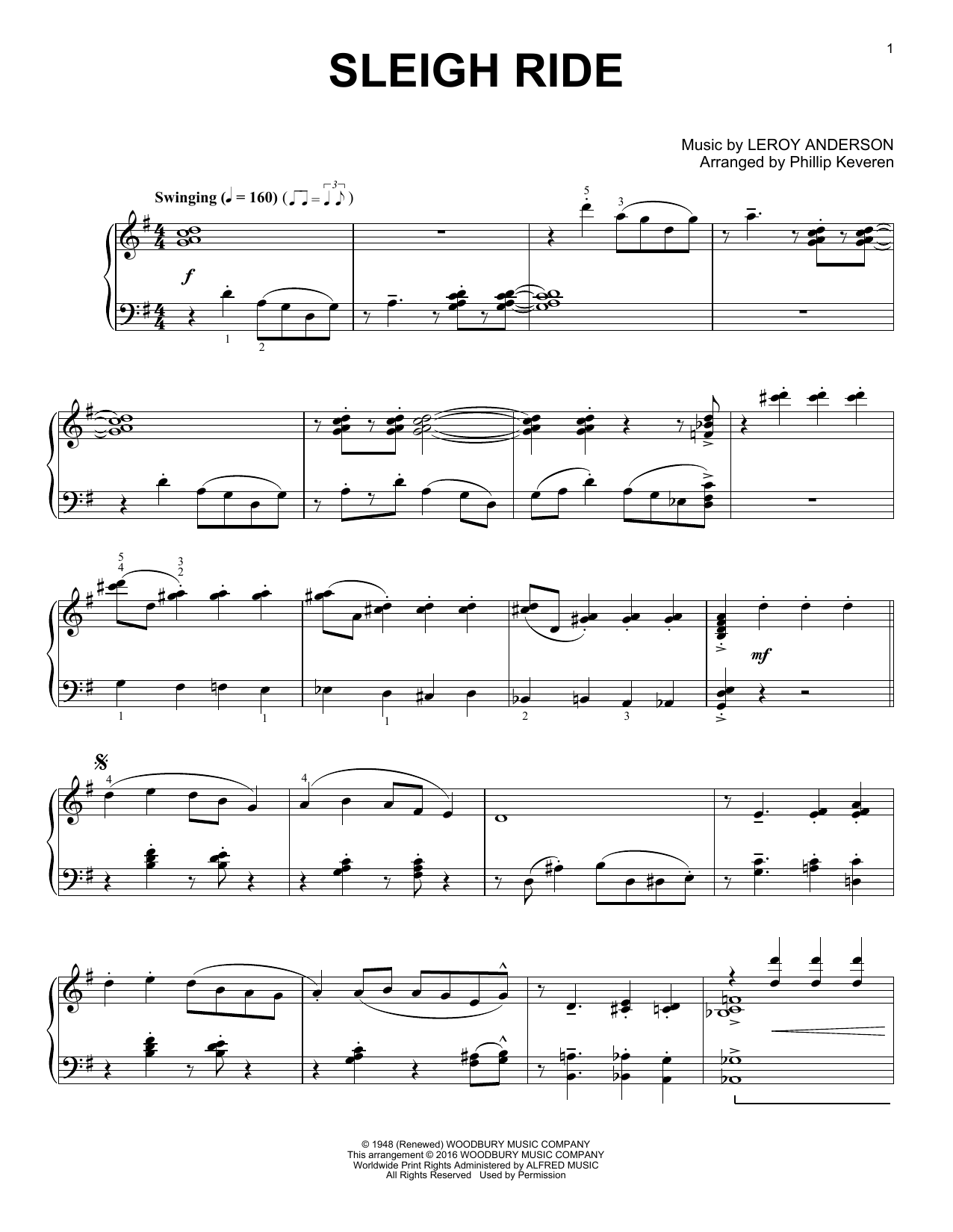 Leroy Anderson Sleigh Ride sheet music notes and chords. Download Printable PDF.