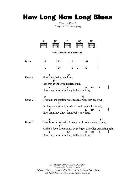 Leroy Carr How Long, How Long Blues sheet music notes and chords. Download Printable PDF.