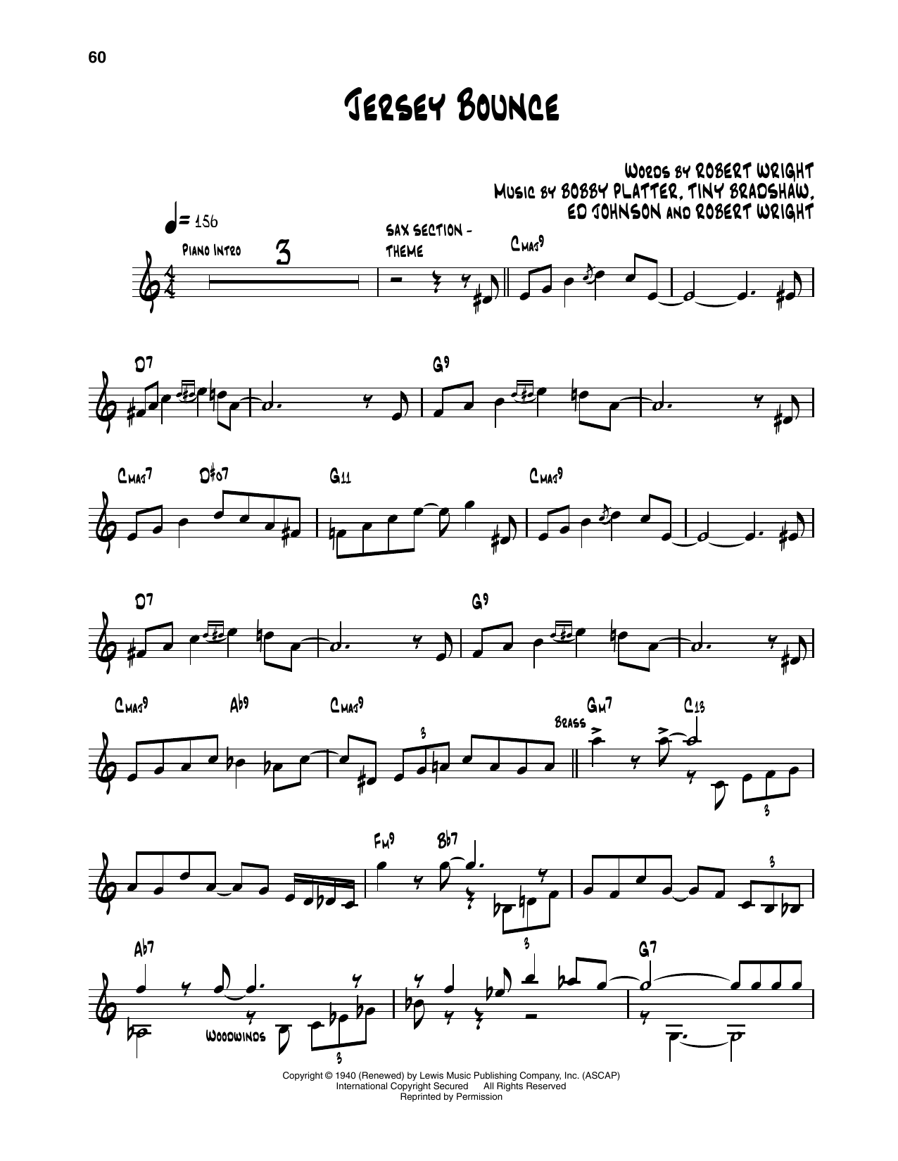 Learn to play Les Hite and His Orchestra Jersey Bounce sheet music for Trumpet Transcription in minutes. Price: 5.9900$ Les Hite and His Orchestra Jersey Bounce sheet music notes and chords arranged for Trumpet Transcription