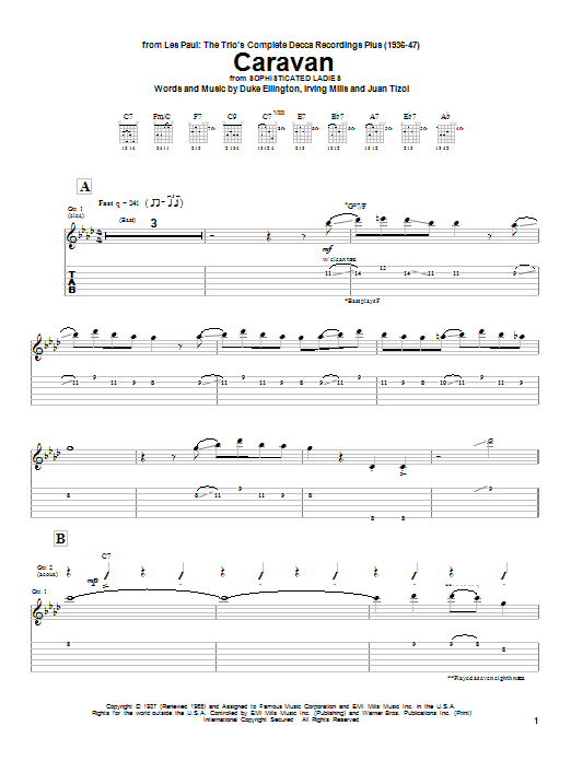 Learn to play Les Paul Caravan sheet music for Guitar Tab in minutes. Price: 7.8900$ Les Paul Caravan sheet music notes and chords arranged for Guitar Tab