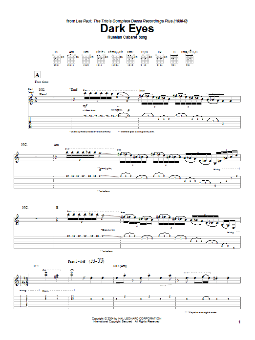 Learn to play Les Paul Dark Eyes sheet music for Guitar Tab in minutes. Price: 7.8900$ Les Paul Dark Eyes sheet music notes and chords arranged for Guitar Tab
