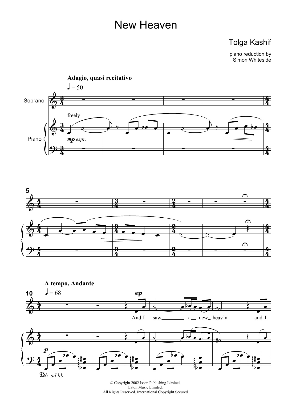 Learn to play Lesley Garrett A New Heaven sheet music for Piano & Vocal in minutes. Price: 7.8900$ Lesley Garrett A New Heaven sheet music notes and chords arranged for Piano & Vocal
