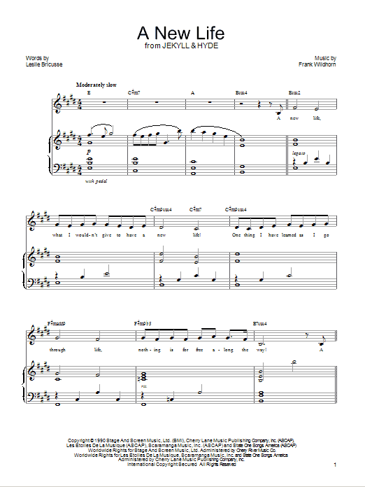 Leslie Bricusse A New Life sheet music notes and chords. Download Printable PDF.