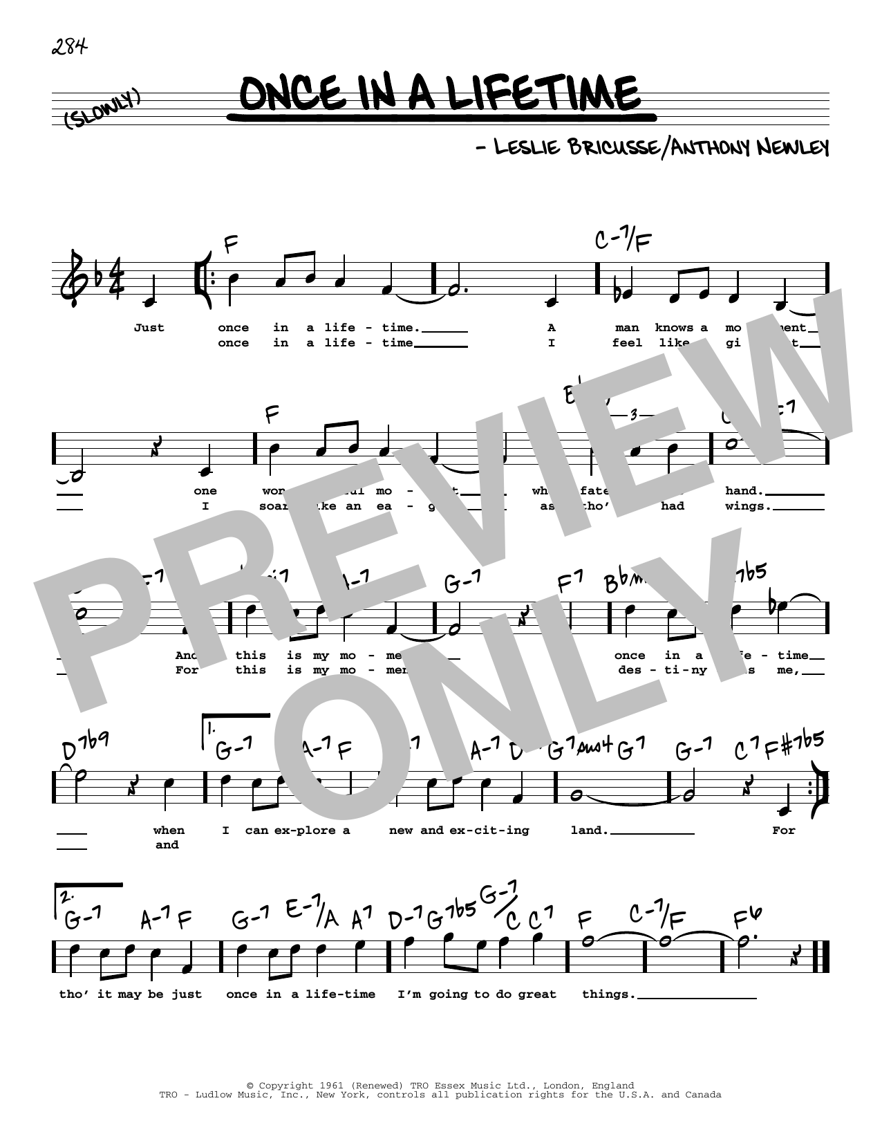Learn to play Leslie Bricusse and Anthony Newley Once In A Lifetime (High Voice) (from Stop The World - I Want To Get Off) sheet music for Real Book – Melody, Lyrics & Chords in minutes. Price: 5.9900$ Leslie Bricusse and Anthony Newley Once In A Lifetime (High Voice) (from Stop The World - I Want To Get Off) sheet music notes and chords arranged for Real Book – Melody, Lyrics & Chords