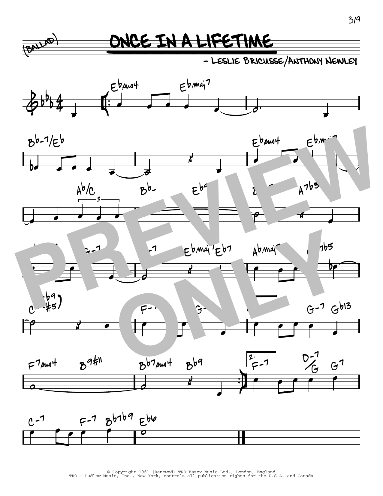 Learn to play Leslie Bricusse and Anthony Newley Once In A Lifetime sheet music for Real Book – Melody & Chords in minutes. Price: 5.9900$ Leslie Bricusse and Anthony Newley Once In A Lifetime sheet music notes and chords arranged for Real Book – Melody & Chords
