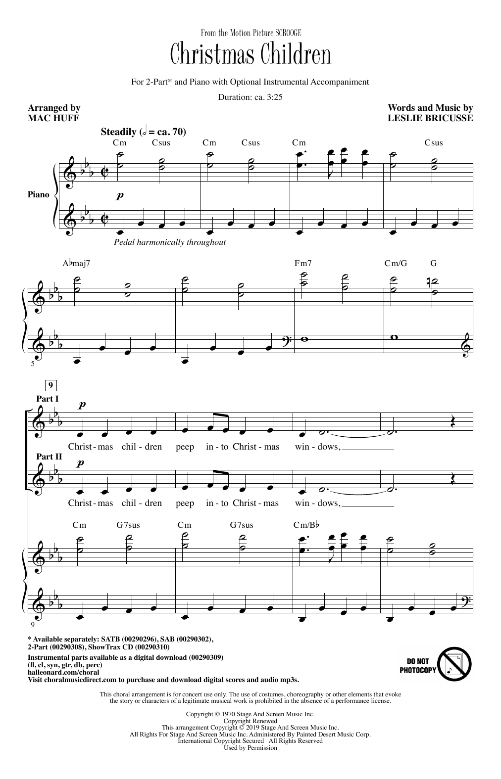 Leslie Bricusse Christmas Children (from Scrooge) (arr. Mac Huff) sheet music notes and chords. Download Printable PDF.