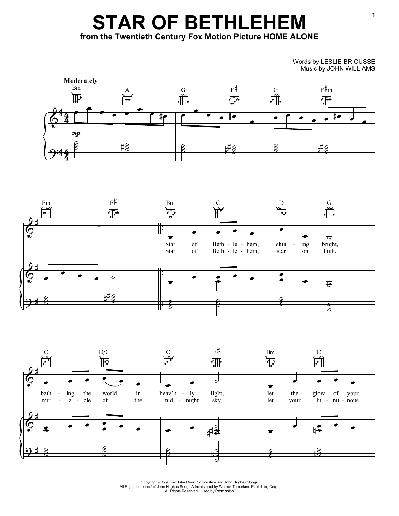 Leslie Bricusse Star Of Bethlehem sheet music notes and chords. Download Printable PDF.