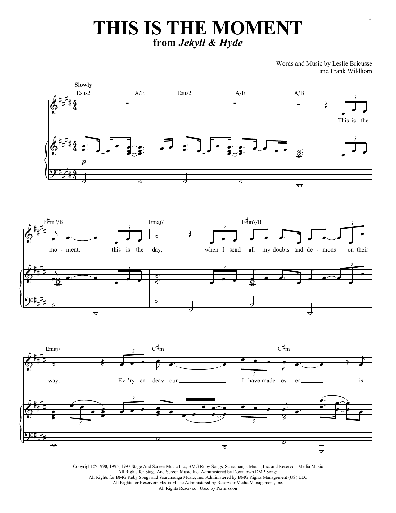 Leslie Bricusse This Is The Moment sheet music notes and chords. Download Printable PDF.