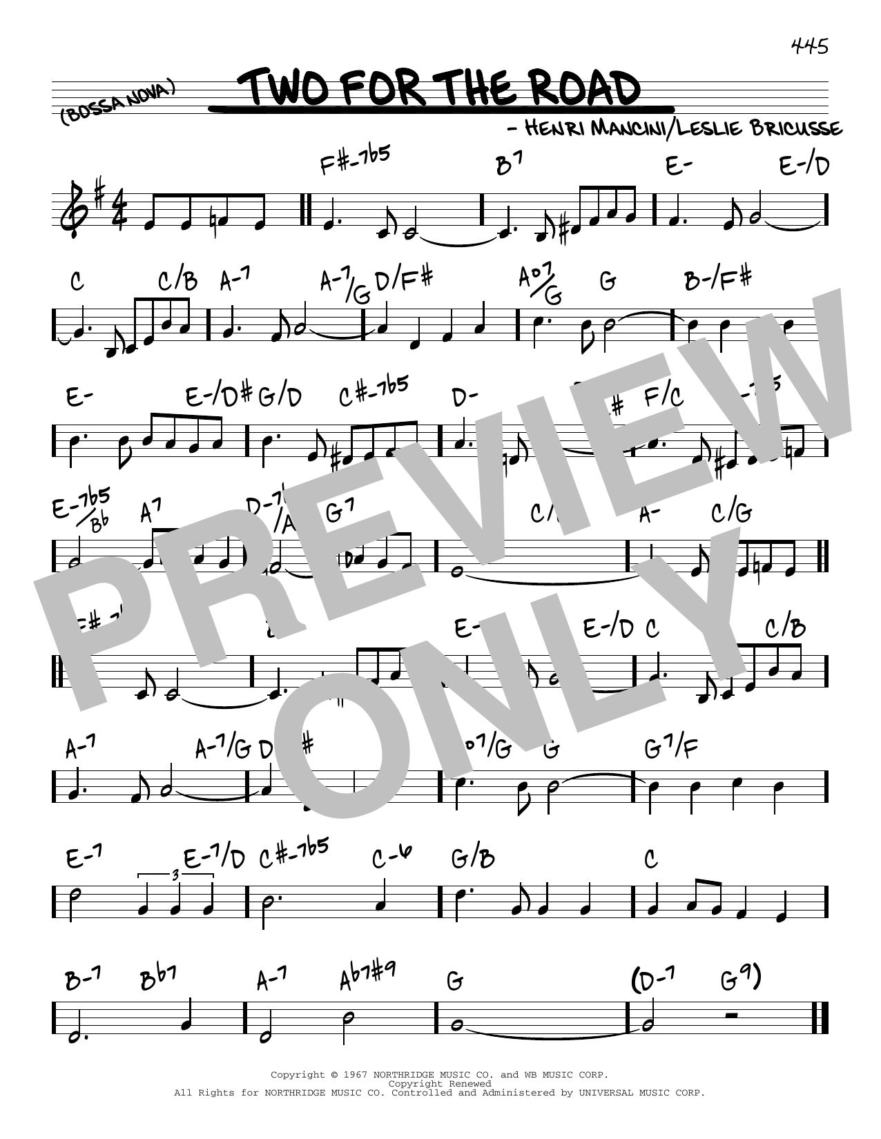 Leslie Bricusse Two For The Road sheet music notes and chords. Download Printable PDF.