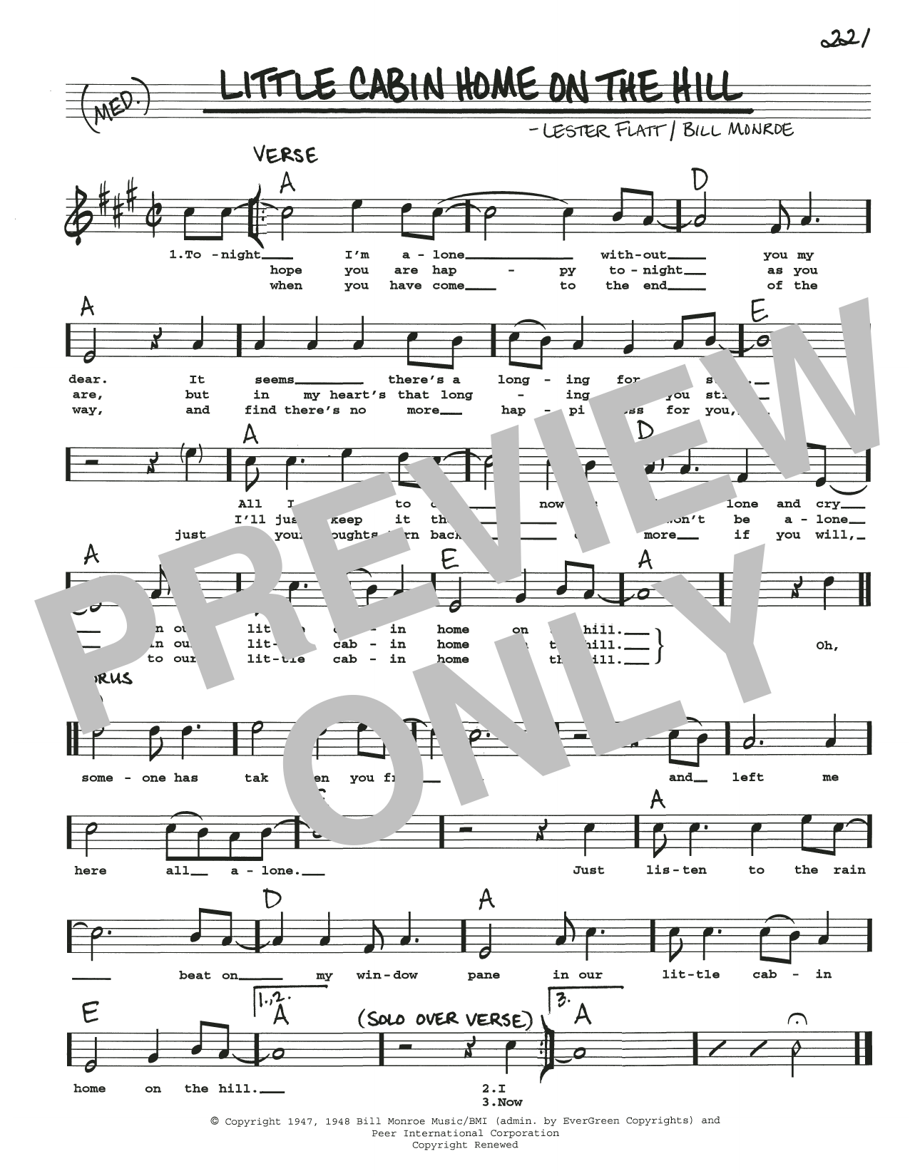 Lester Flatt Little Cabin Home On The Hill sheet music notes and chords. Download Printable PDF.