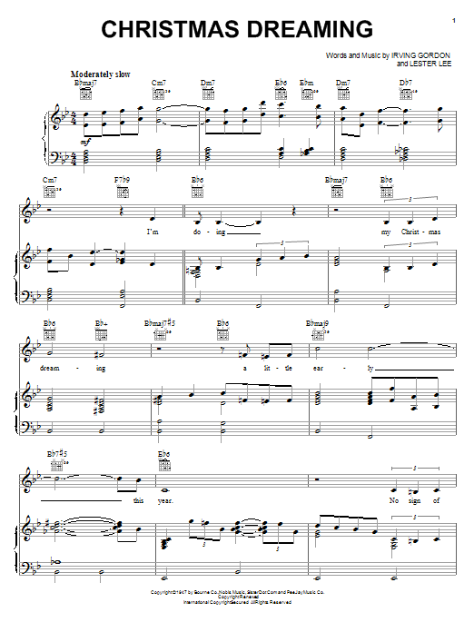 Learn to play Lester Lee Christmas Dreaming sheet music for Piano, Vocal & Guitar Chords (Right-Hand Melody) in minutes. Price: 7.8900$ Lester Lee Christmas Dreaming sheet music notes and chords arranged for Piano, Vocal & Guitar Chords (Right-Hand Melody)