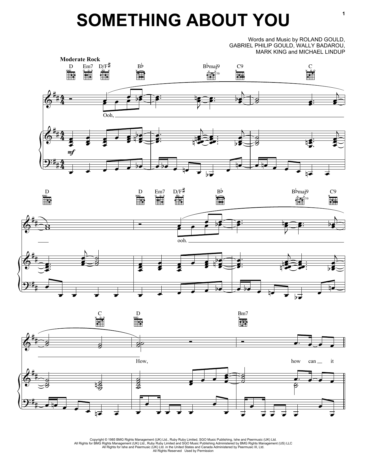 Level 42 Something About You sheet music notes and chords. Download Printable PDF.