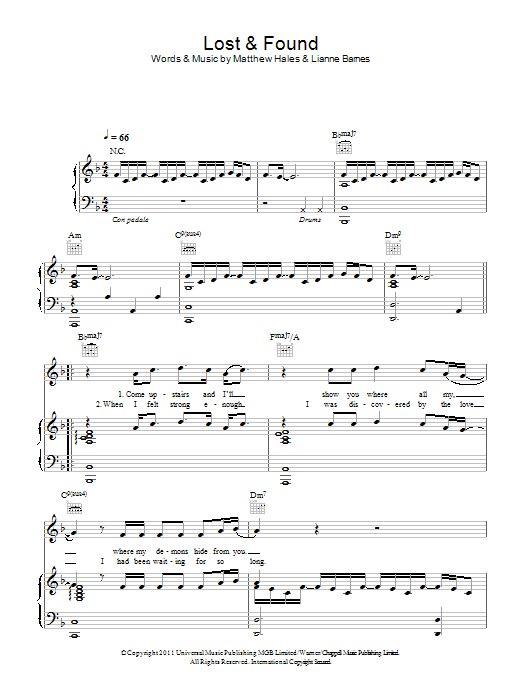 Lianne La Havas Lost & Found sheet music notes and chords. Download Printable PDF.