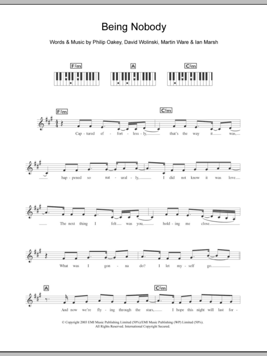 Learn to play Liberty X Being Nobody sheet music for Piano Chords/Lyrics in minutes. Price: 4.4900$ Liberty X Being Nobody sheet music notes and chords arranged for Piano Chords/Lyrics